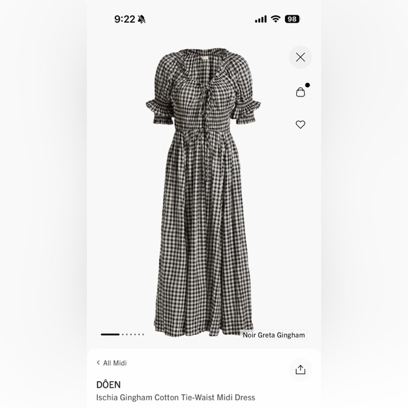 Doen Dresses & Skirts - Doen Black and White Gingham Maxi Dress